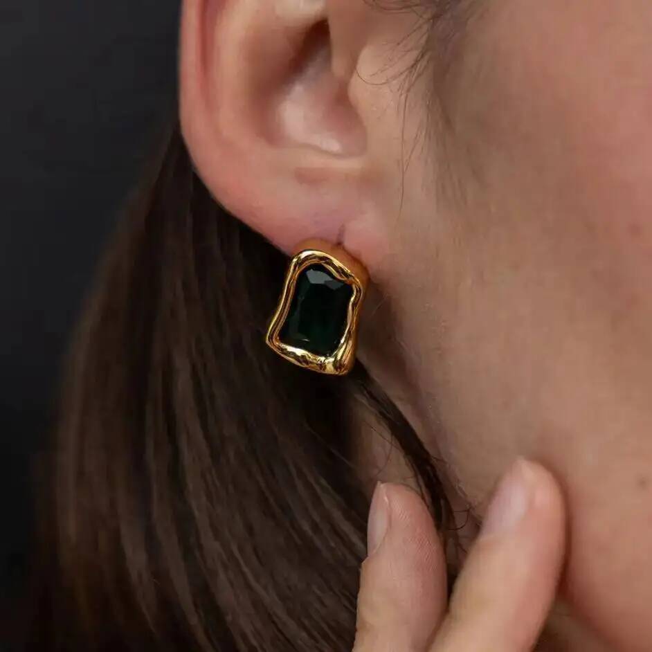 Z Vintage Fashion - IngeSight.Z Exquisitos pendientes cuadrados de circonita