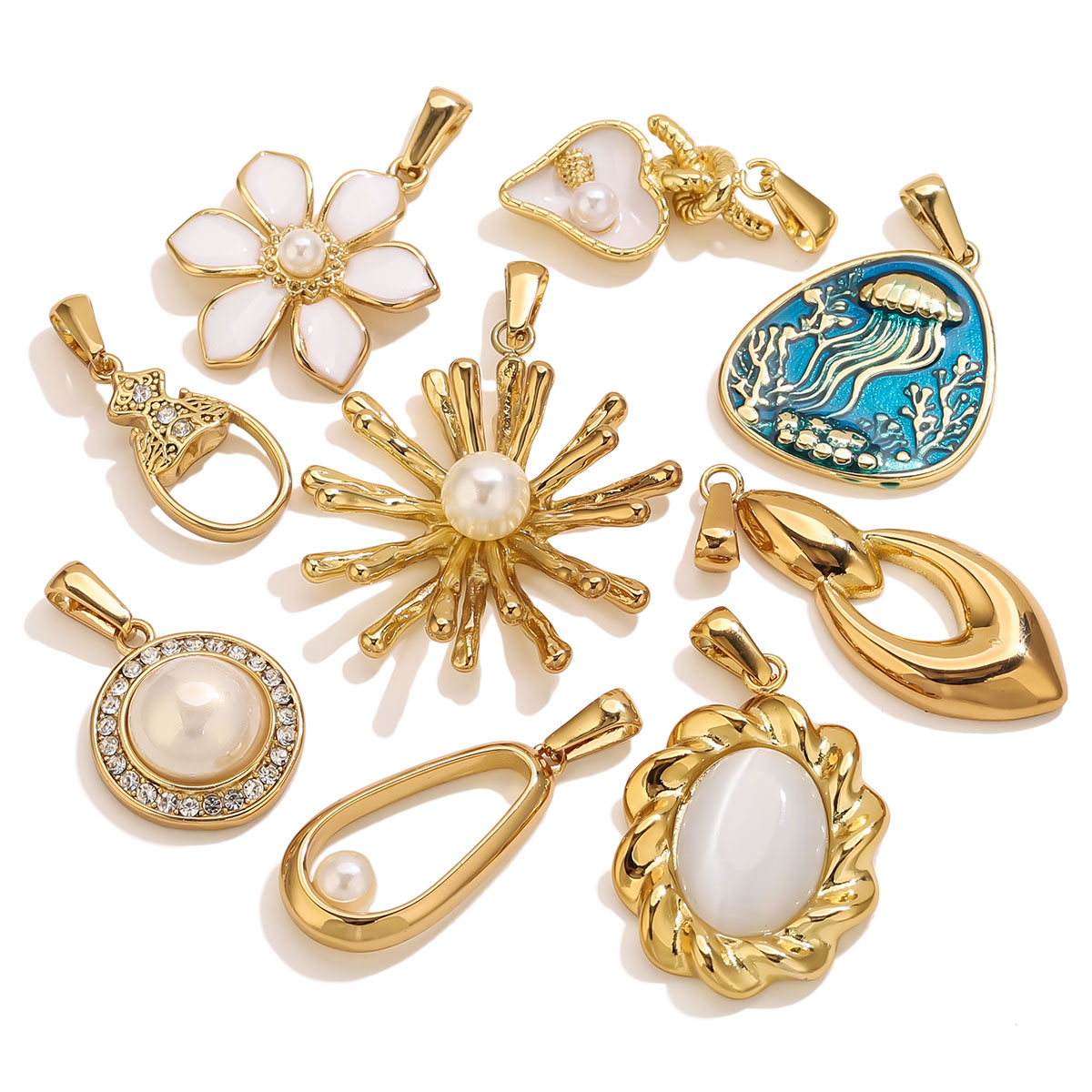 Vintage Fashion Stores - 1 unidad de dijes de flor