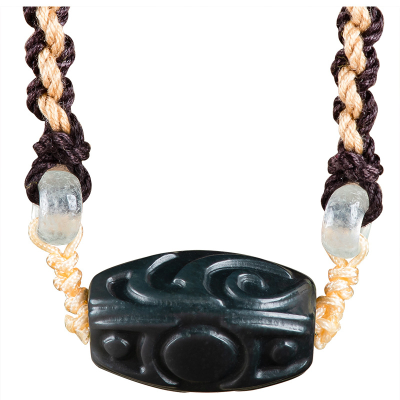 Vintage Fashion - Collar con colgante de cuentas talladas