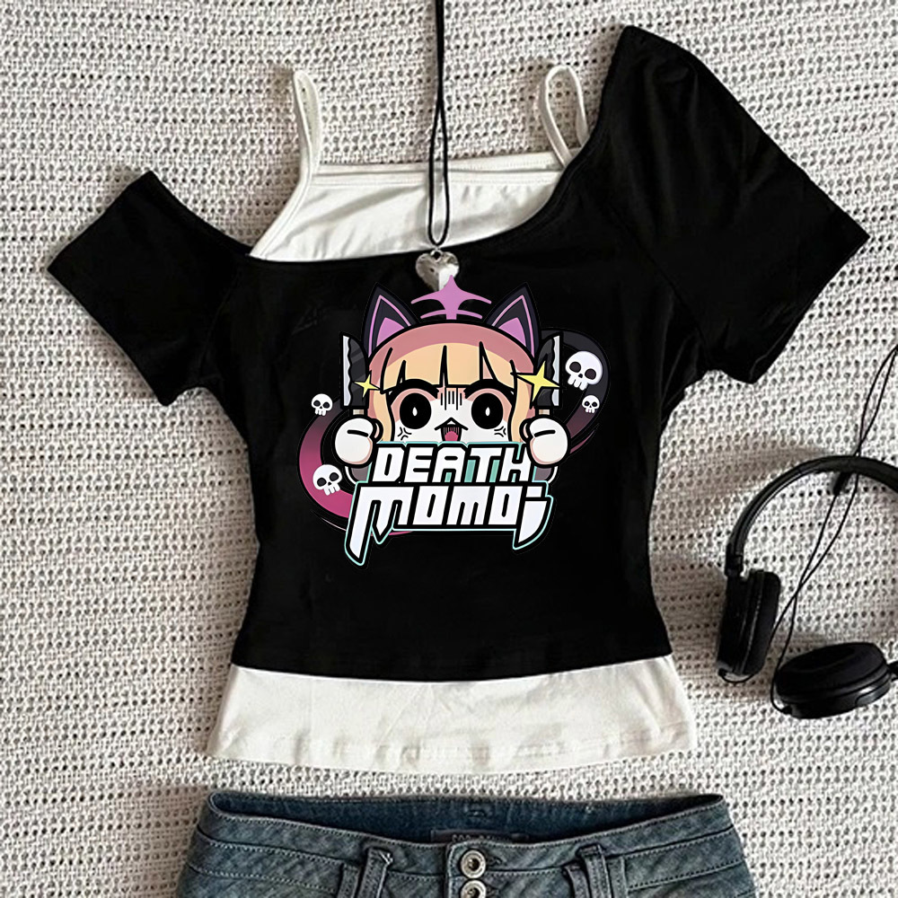 Vintage Fashion Archive - Camiseta corta con estampado gráfico de
