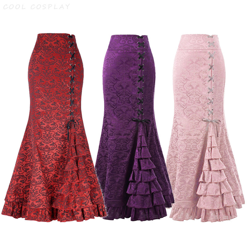 Vintage Fashion Fabrics - Faldas largas para mujer, falda Punk