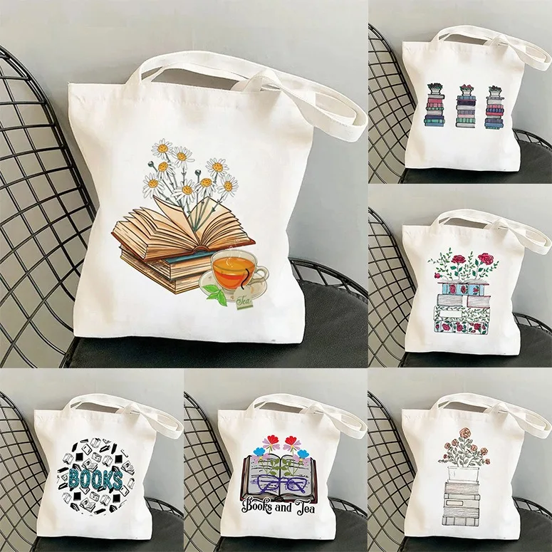 Vintage Fashion Books - Bolsa de Mano de Lona con