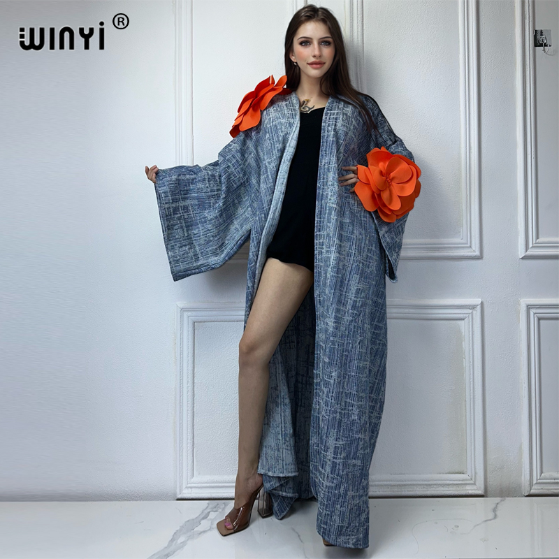 Patchwork Jean Jacket - WINYI-Kimono tipo pasarela, cárdigan vaquero, elegante,