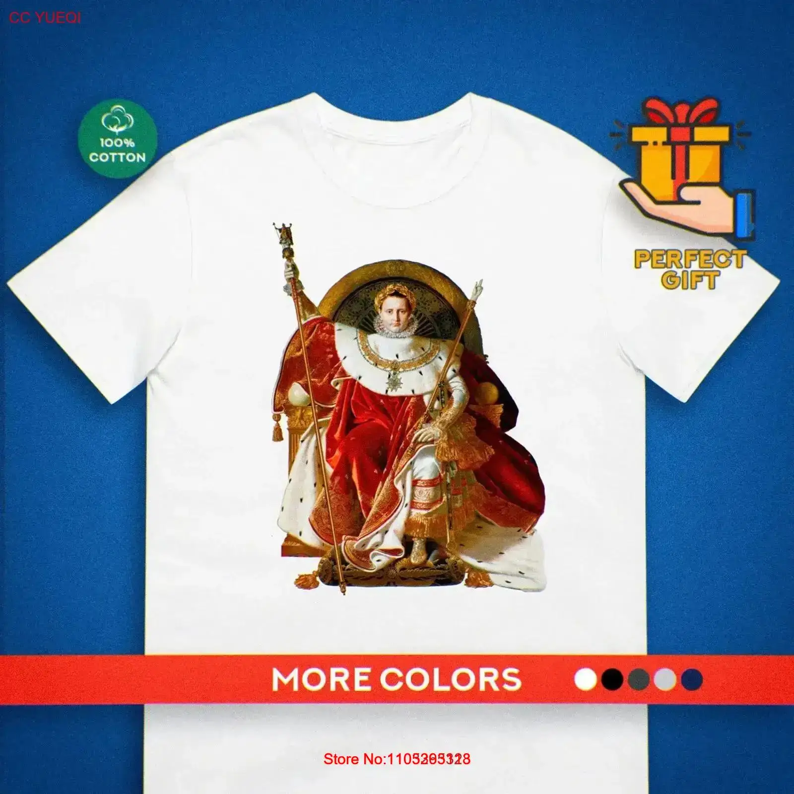 Vintage Fashion History - Camiseta Napoleón con diseño de Ingres,