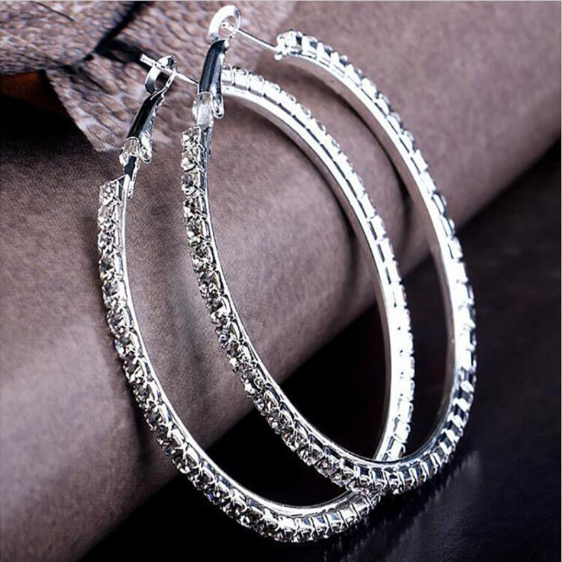 Vintage Fashion Jewelry Brands - Pendientes de aro de cristal austriaco