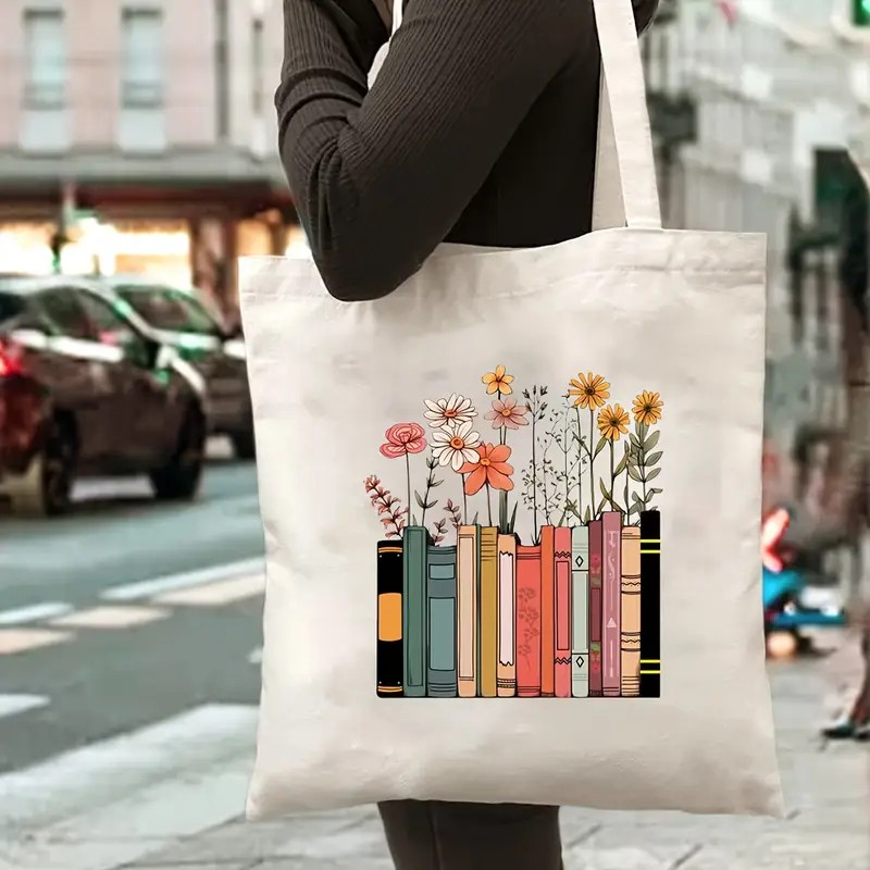 Vintage Fashion Books - Bolso de mano de lona con