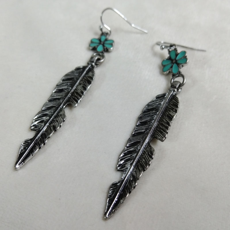 Vintage Fashion Jewelry Brands - Pendientes colgantes de plumas de plata