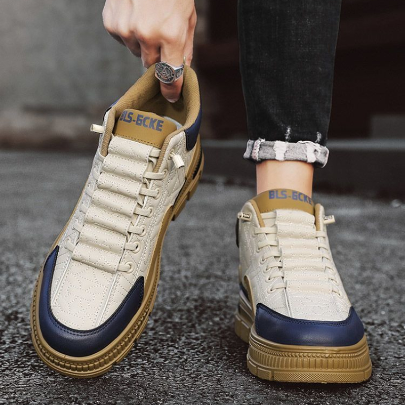 Vintage Fashion Mens - Botas sin cordones con plataforma para