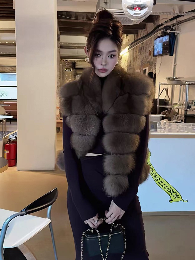 Vintage Fashion Jacket - Chaqueta de Felpa Ecológica para Mujer,