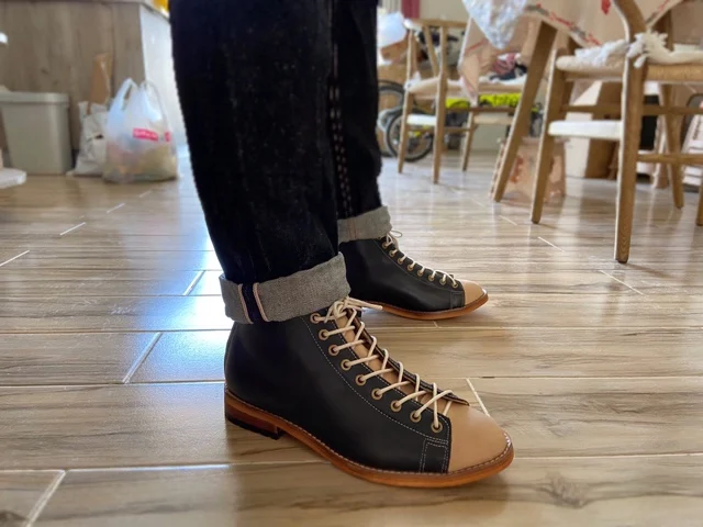 Vintage Fashion Mens - Botas de herramientas altas para hombre,