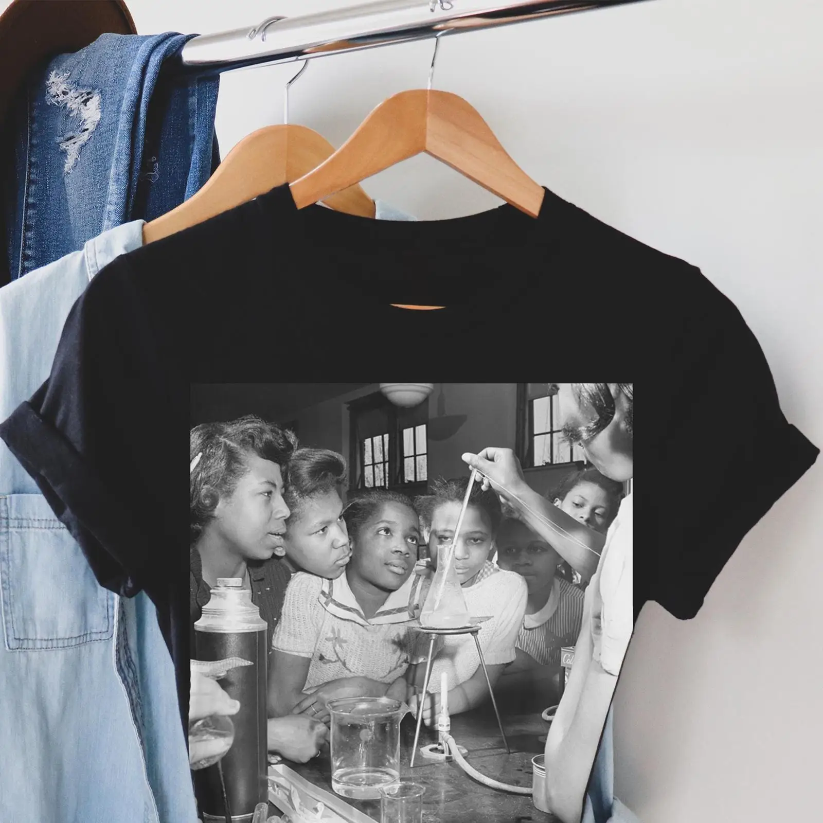 Vintage Fashion History - Camiseta para chicas negras con estampado