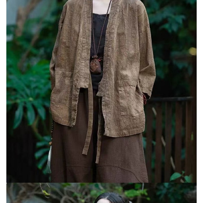 Top de lino y algodón estilo c - Vintage Fashion Jacket reseña y precio