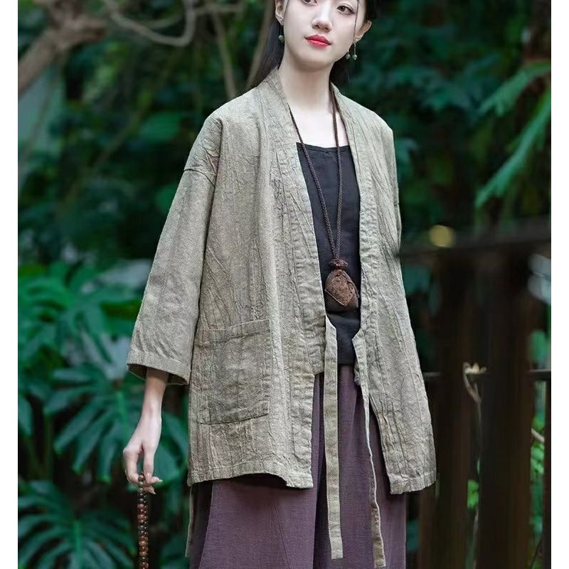Top de lino y algodón estilo c - Vintage Fashion Jacket reseña y precio