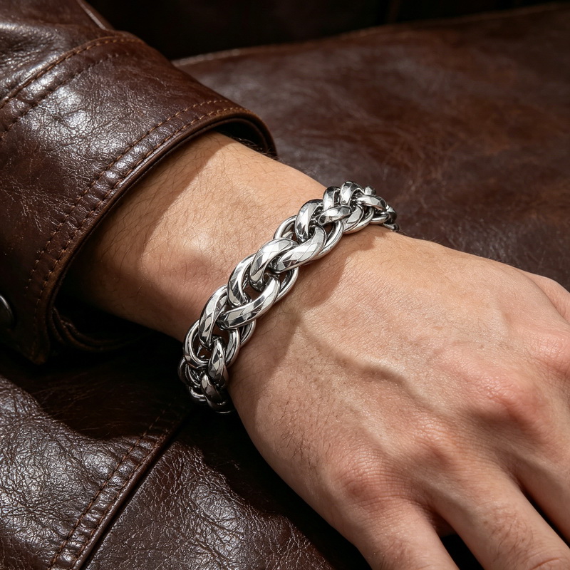 Pulsera Cubana de Acero Inoxid - Z Vintage Fashion reseña y precio