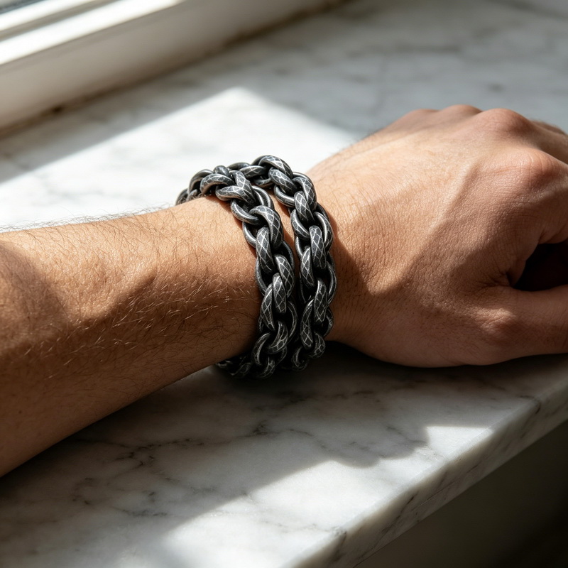 Pulsera Cubana de Acero Inoxid - Z Vintage Fashion reseña y precio