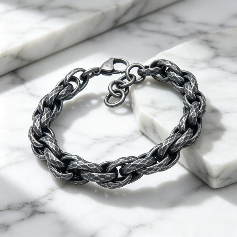 Pulsera Cubana de Acero Inoxid - Z Vintage Fashion reseña y precio
