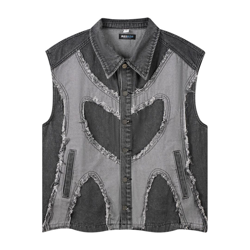 Chaqueta vaquera sin mangas co - Patchwork Jean Jacket reseña y precio