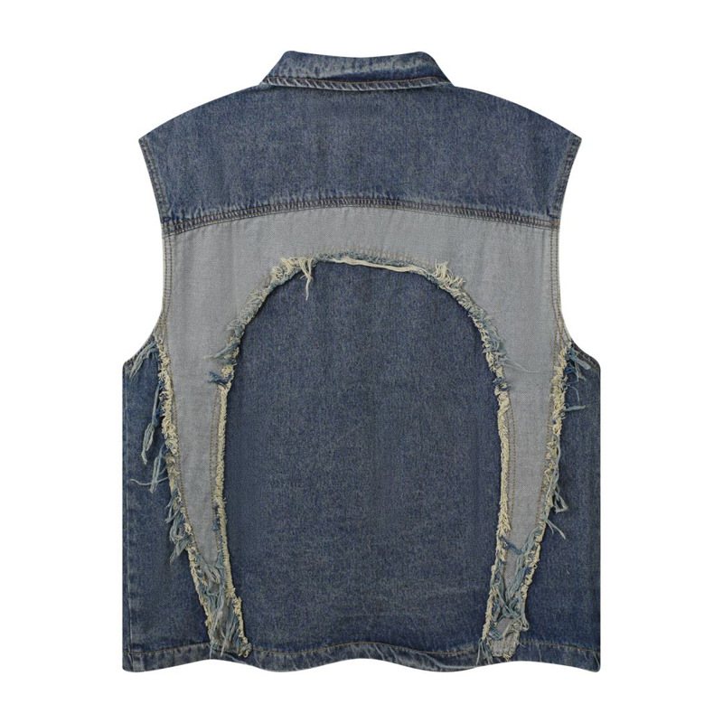 Chaqueta vaquera sin mangas co - Patchwork Jean Jacket reseña y precio
