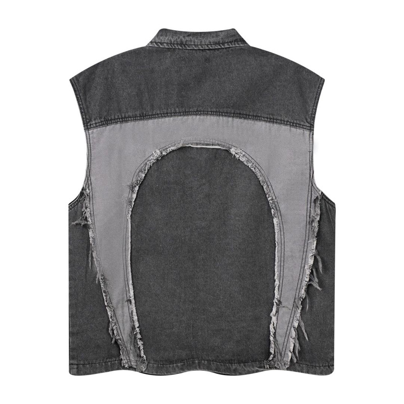 Chaqueta vaquera sin mangas co - Patchwork Jean Jacket reseña y precio