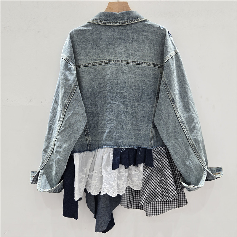 SuperAen otoño 2025 nuevas cha - Patchwork Jean Jacket reseña y precio