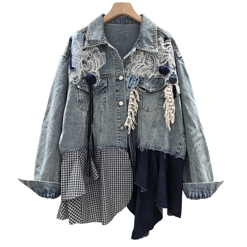 SuperAen otoño 2025 nuevas cha - Patchwork Jean Jacket reseña y precio