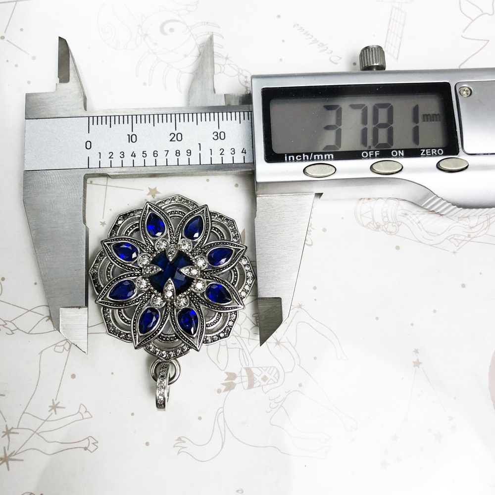 Colgante de flor de loto azul, - Vintage Fashion Jewelry Brands reseña y precio