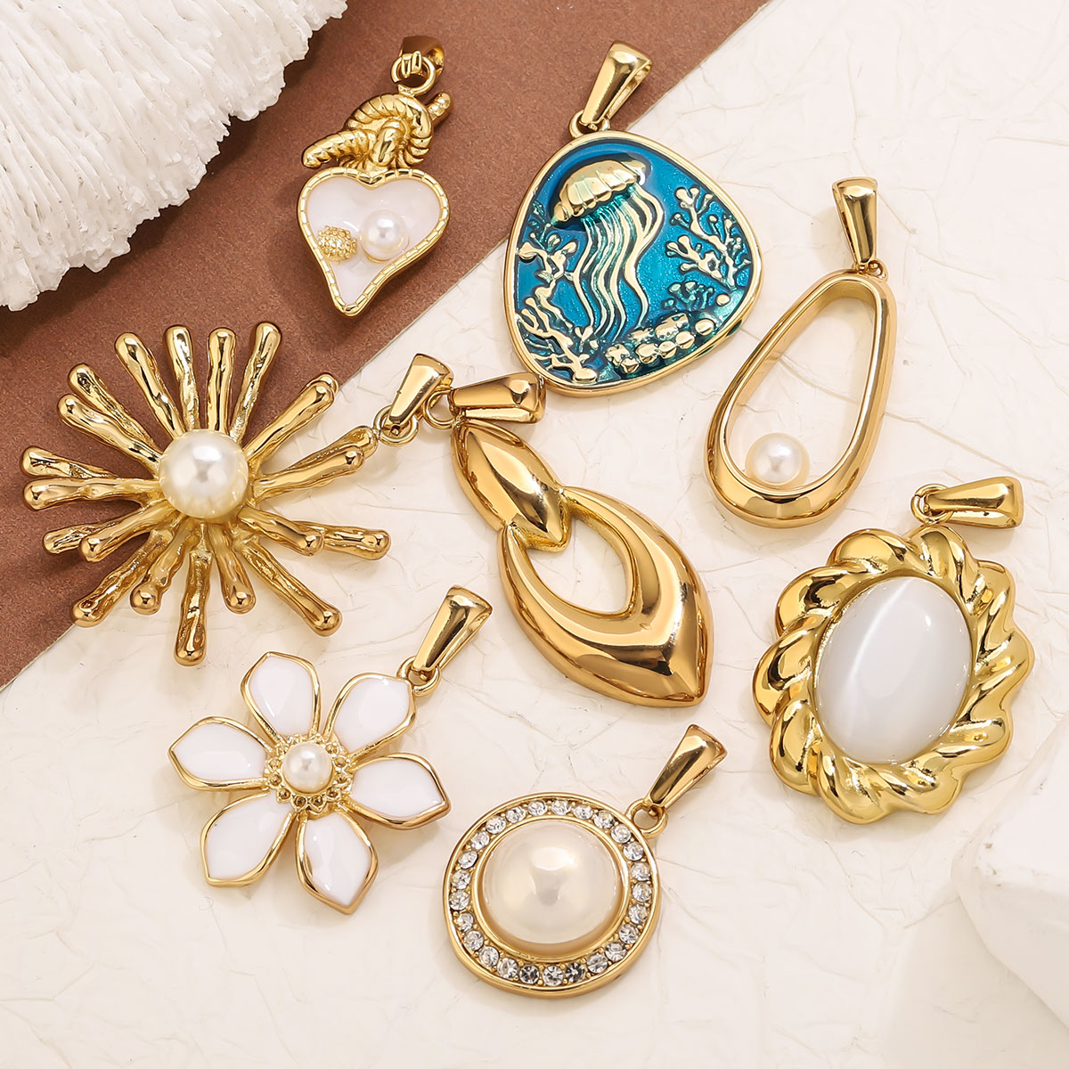 1 unidad de dijes de flor de a - Vintage Fashion Stores reseña y precio