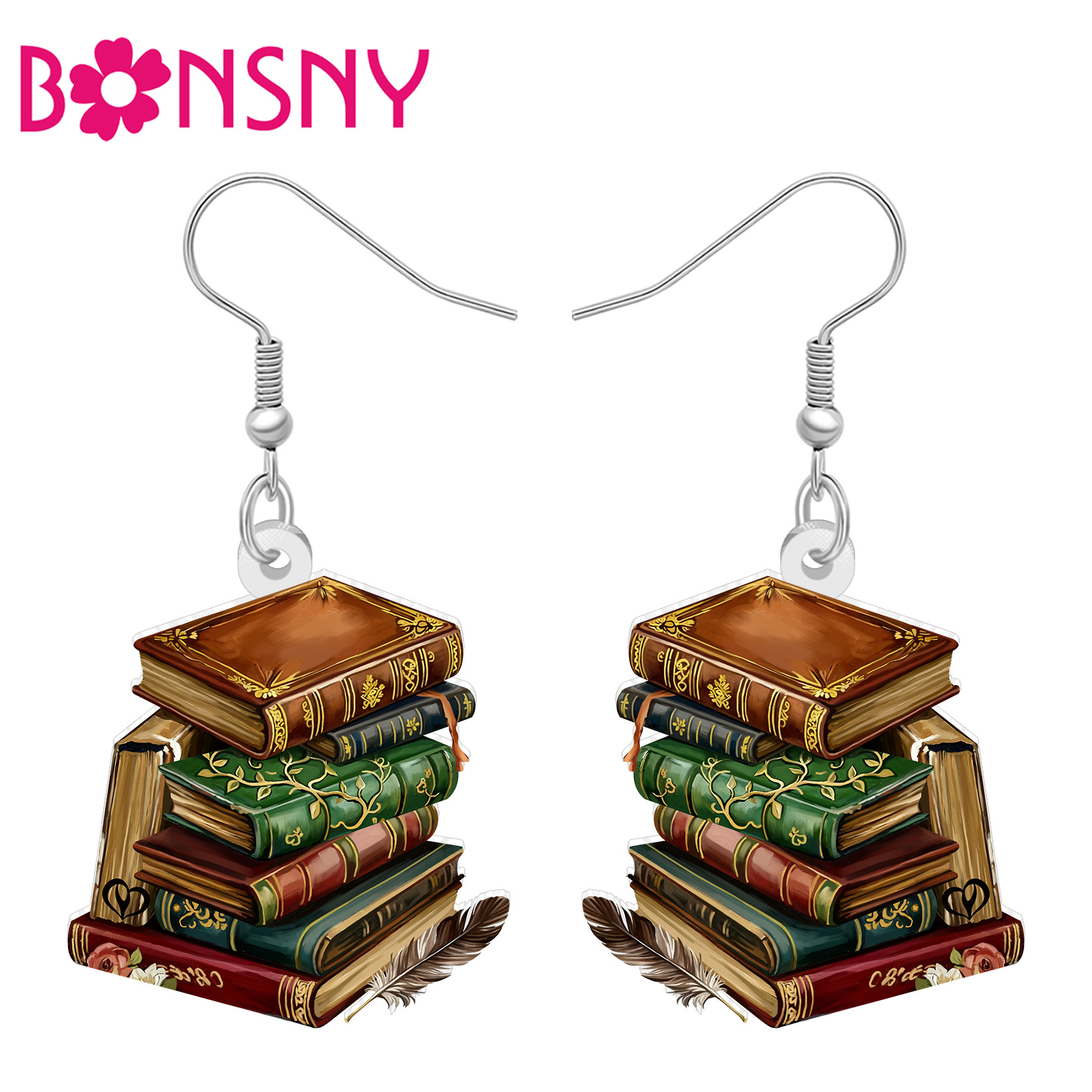 Pendientes colgantes de acríli - Vintage Fashion Books reseña y precio