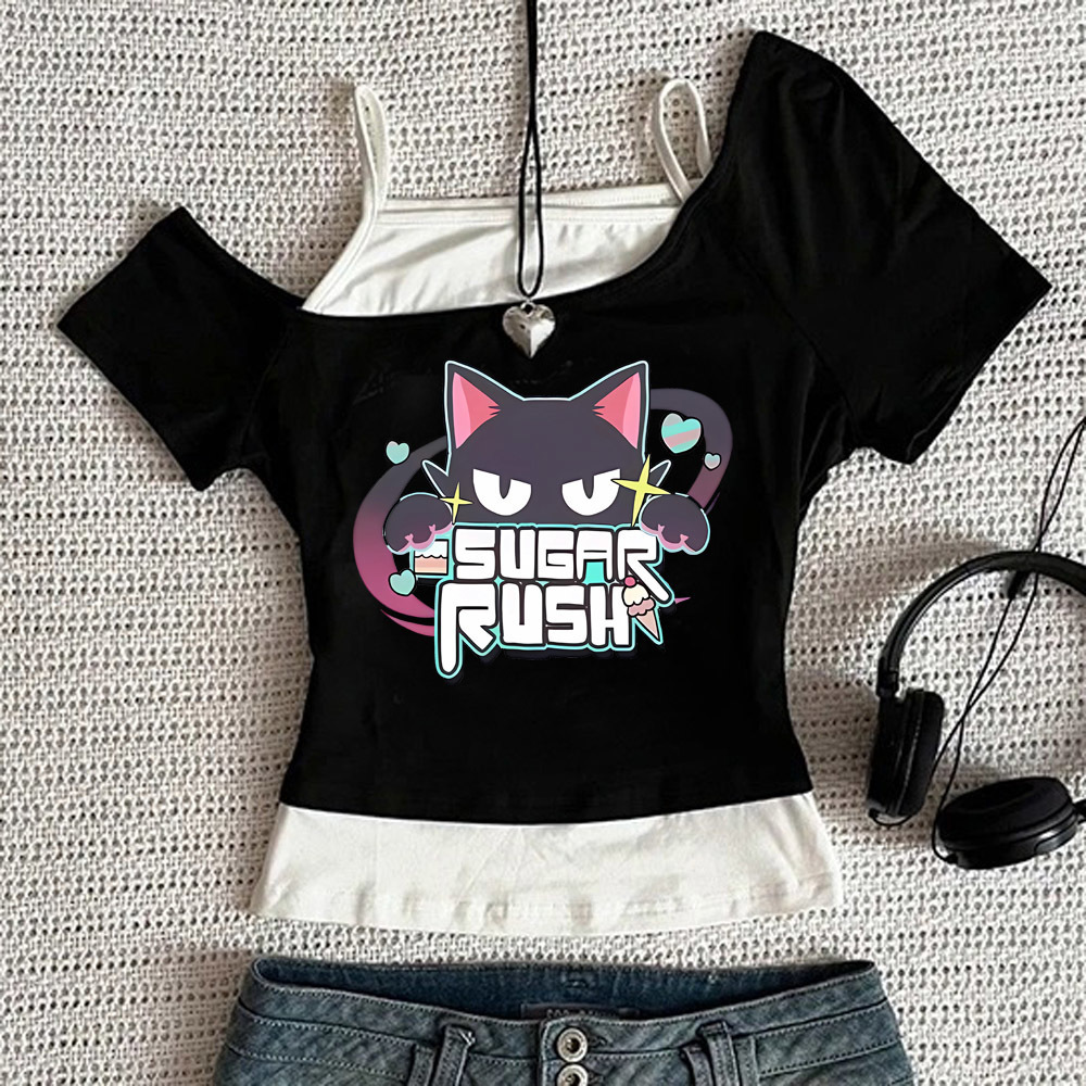 Camiseta corta con estampado g - Vintage Fashion Archive reseña y precio