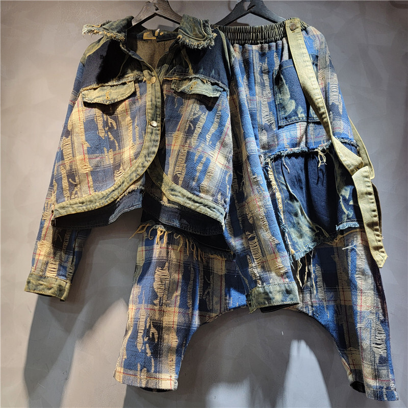 WTHT moda mujer Irregular Patc - Patchwork Jean Jacket reseña y precio