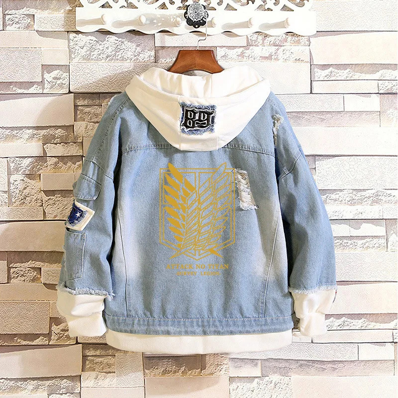 CyAnime Attack on Titan ropa d - Patchwork Jean Jacket reseña y precio