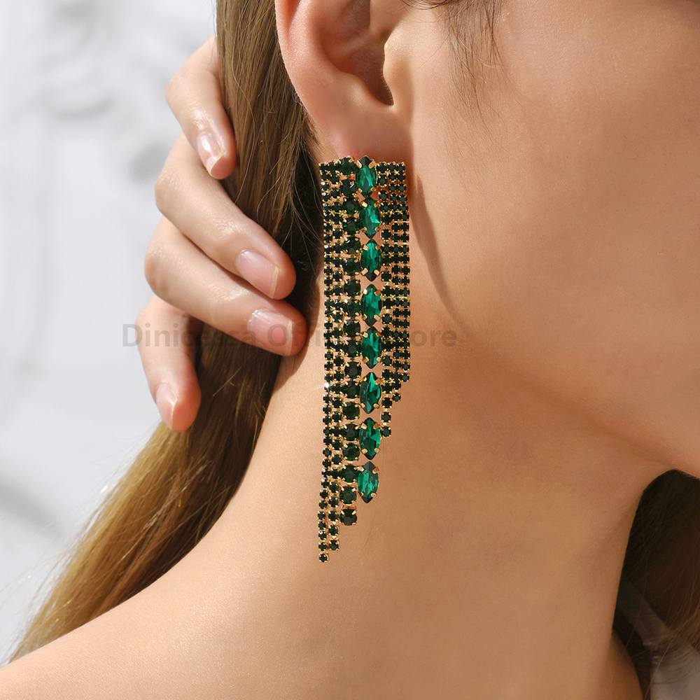 Pendientes largos de cristal m - Vintage Fashion Jewelry Brands reseña y precio