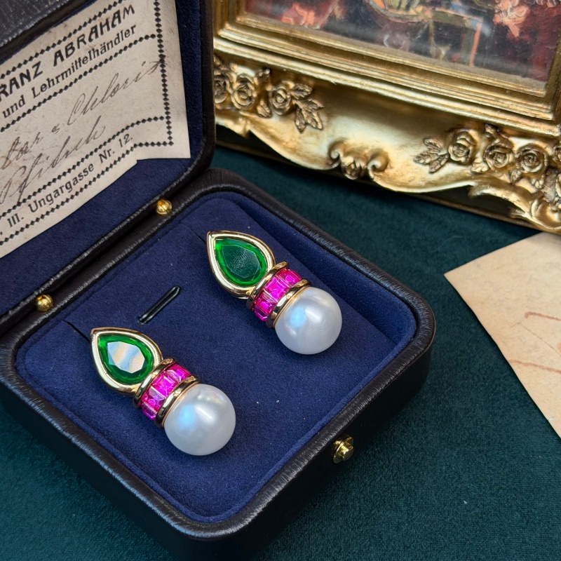 Pendientes de perlas de circon - Vintage Fashion Jewelry Brands reseña y precio