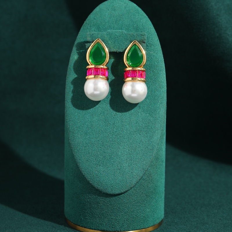 Pendientes de perlas de circon - Vintage Fashion Jewelry Brands reseña y precio