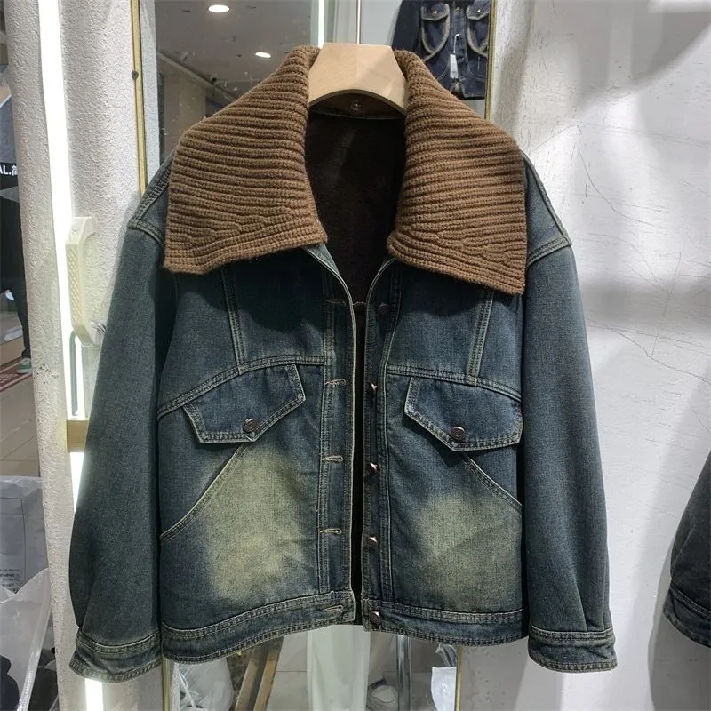 Mujer Otoño Invierno nueva mod - Patchwork Jean Jacket reseña y precio