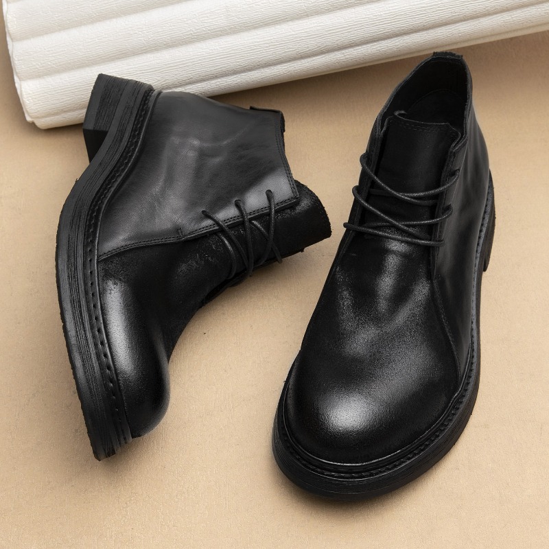 Botas de cuero genuino vintage - Vintage Fashion Mens reseña y precio