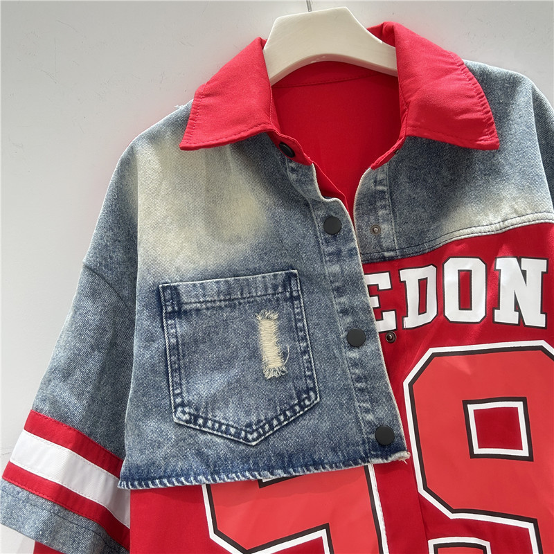 Camisa vaquera Retro para muje - Patchwork Jean Jacket reseña y precio