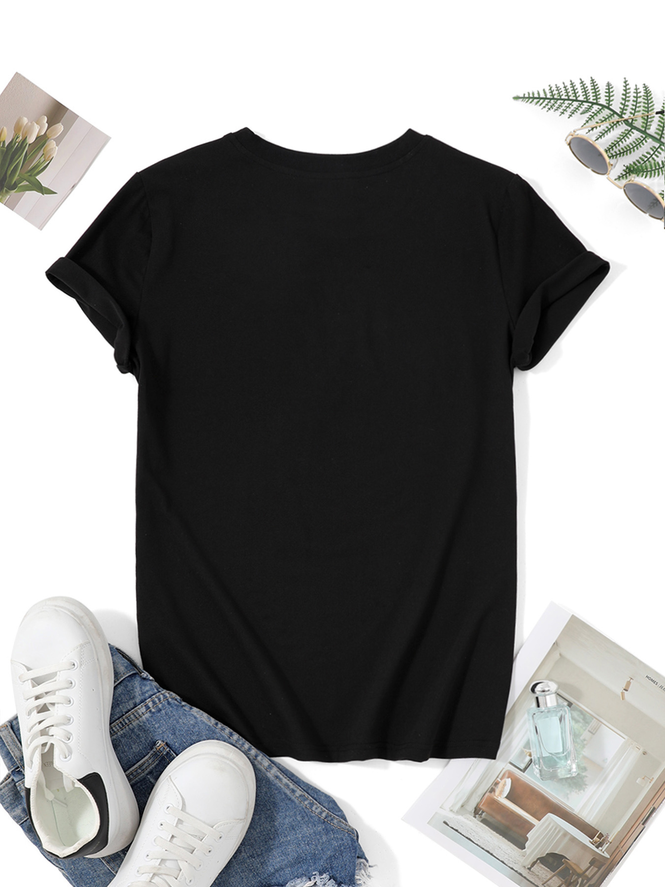 Camiseta negra de manga corta  - Vintage Fashion Hats reseña y precio