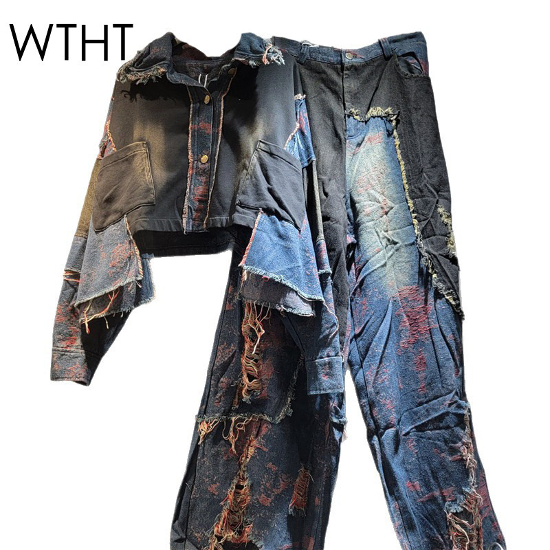 WTHT nueva moda mujer Patchwor - Patchwork Jean Jacket reseña y precio