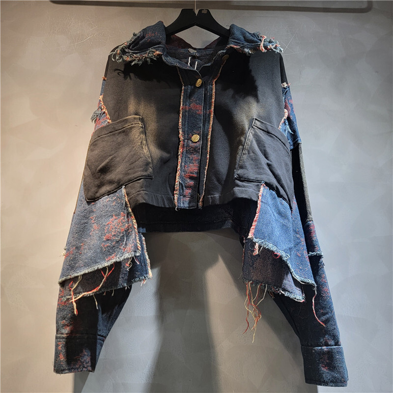 WTHT nueva moda mujer Patchwor - Patchwork Jean Jacket reseña y precio