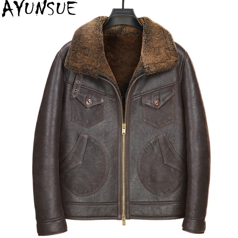 AYUNSUE, abrigo de piel 100% N - Vintage Fashion Jacket reseña y precio