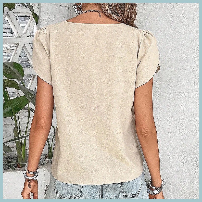 Blusa de Color Sólido Vintage  - Vintage Fashion reseña y precio