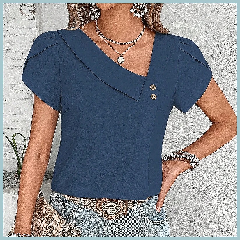 Blusa de Color Sólido Vintage  - Vintage Fashion reseña y precio